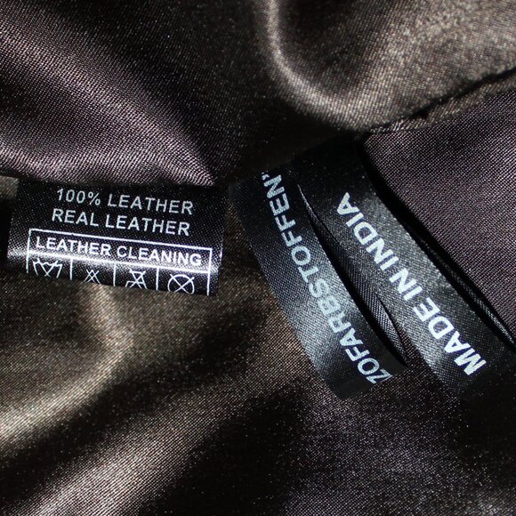 Marc.a.Dolchi leather 3/4 sleeve brown 1 button design lined  jacket size Medium - Picture 6 of 7